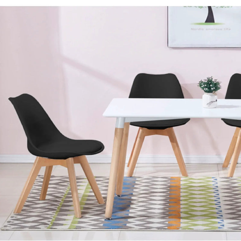 Padded Seat Cushions Home Kitchen Side Chair (Set of 2) - Black by HouseOfZazla