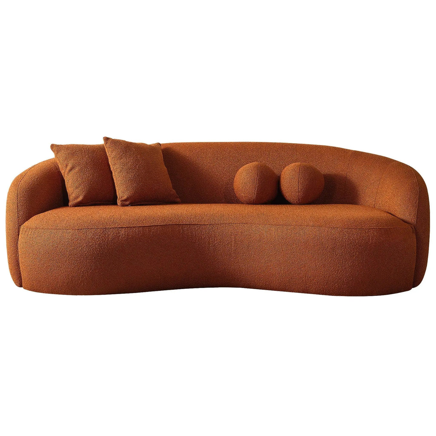 Drake - Japandi Style Curvy Boucle Sofa by HouseOfZazla