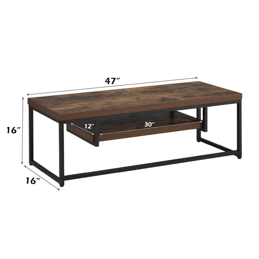 Bob - TV Stand - Weathered Oak & Black Metal by Unique Piece Furniture