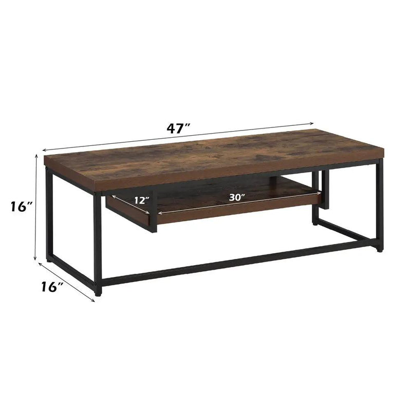Bob - TV Stand - Weathered Oak & Black Metal by Unique Piece Furniture