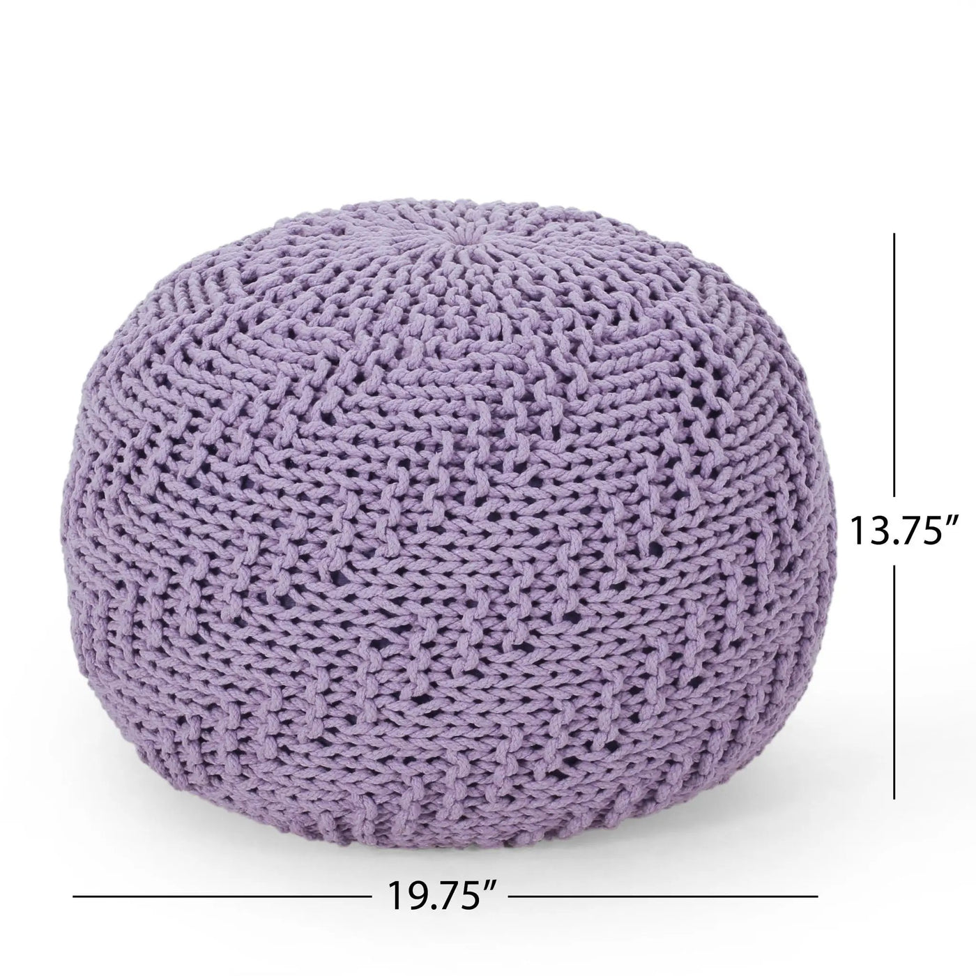 Bordeaux - Knitted Round Pouf Ottoman by HouseOfZazla