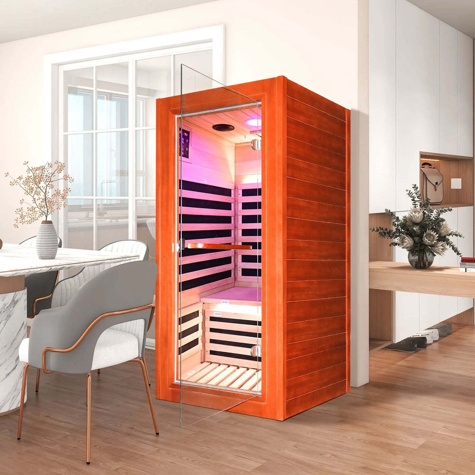 Oguman - Infrared Sauna Room Single With Whole Body Heating - Natural by HouseOfZazla