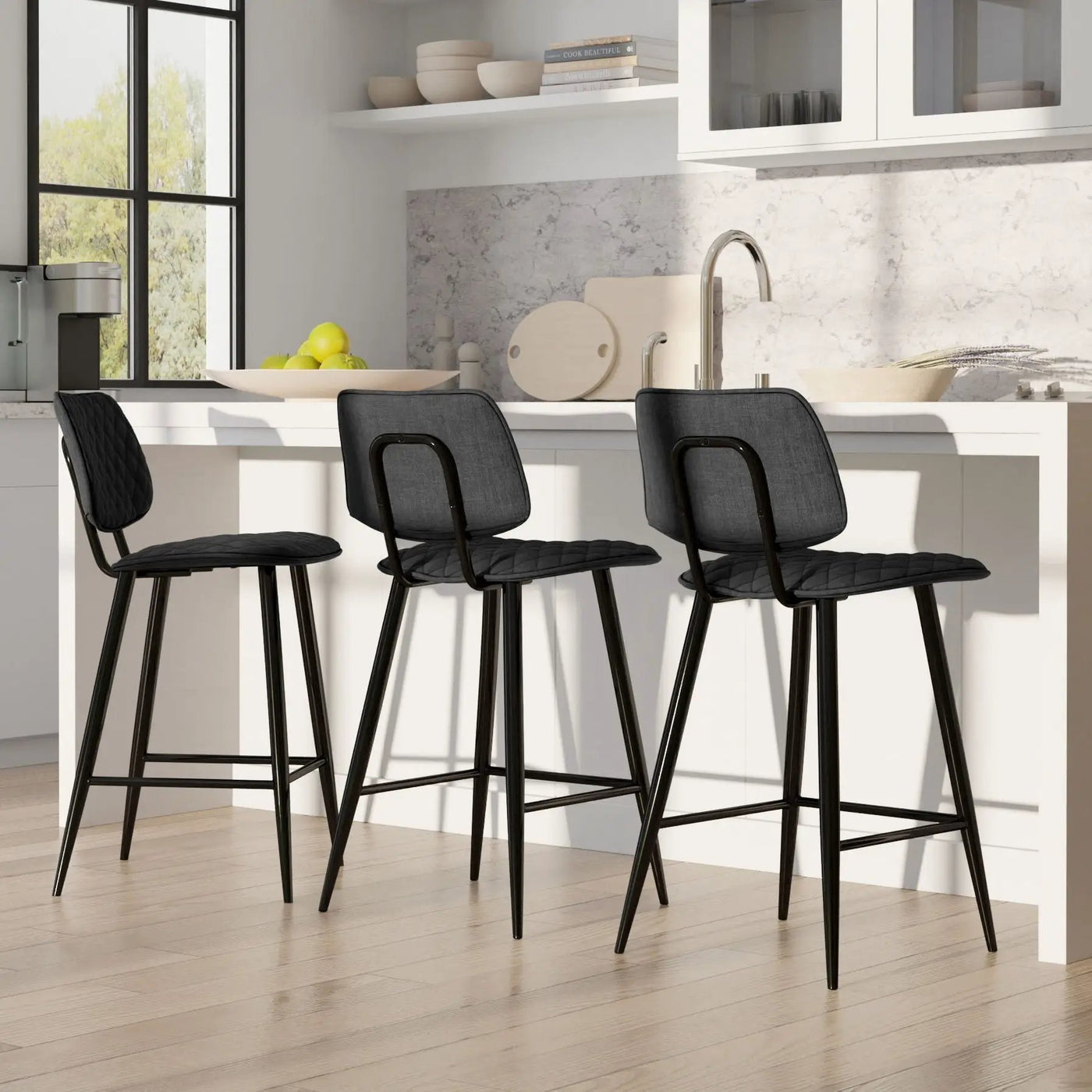 Raya - Upholstered Counter Height Stool (Set of 2) by HouseOfZazla