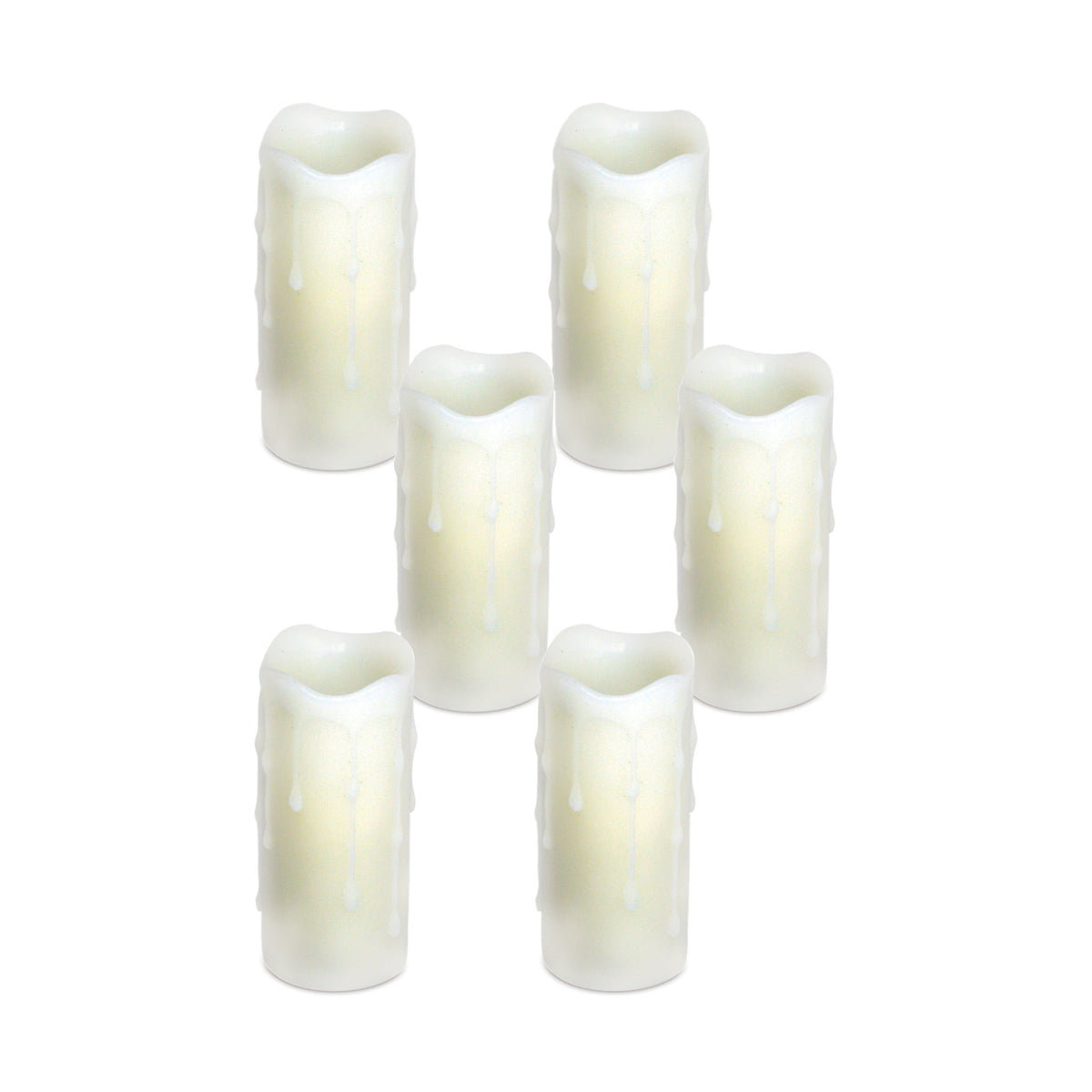 LED Dripping Wax Pillar Candles (Set of 6)