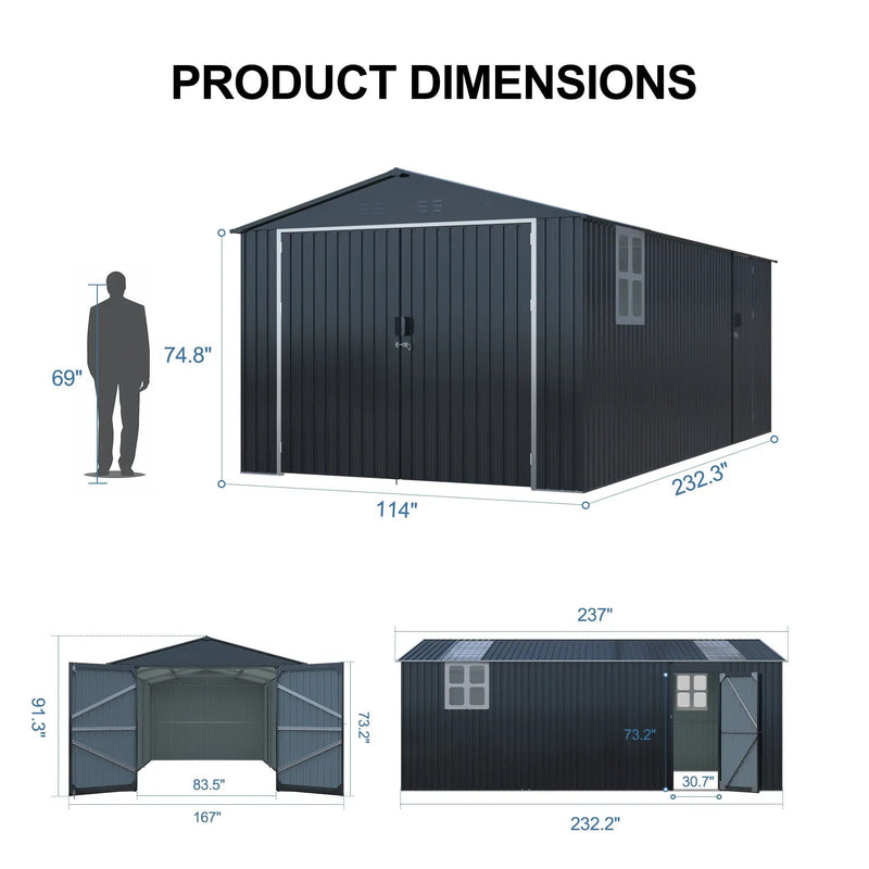 Outdoor Storage Shed 20x10 FT by HouseOfZazla