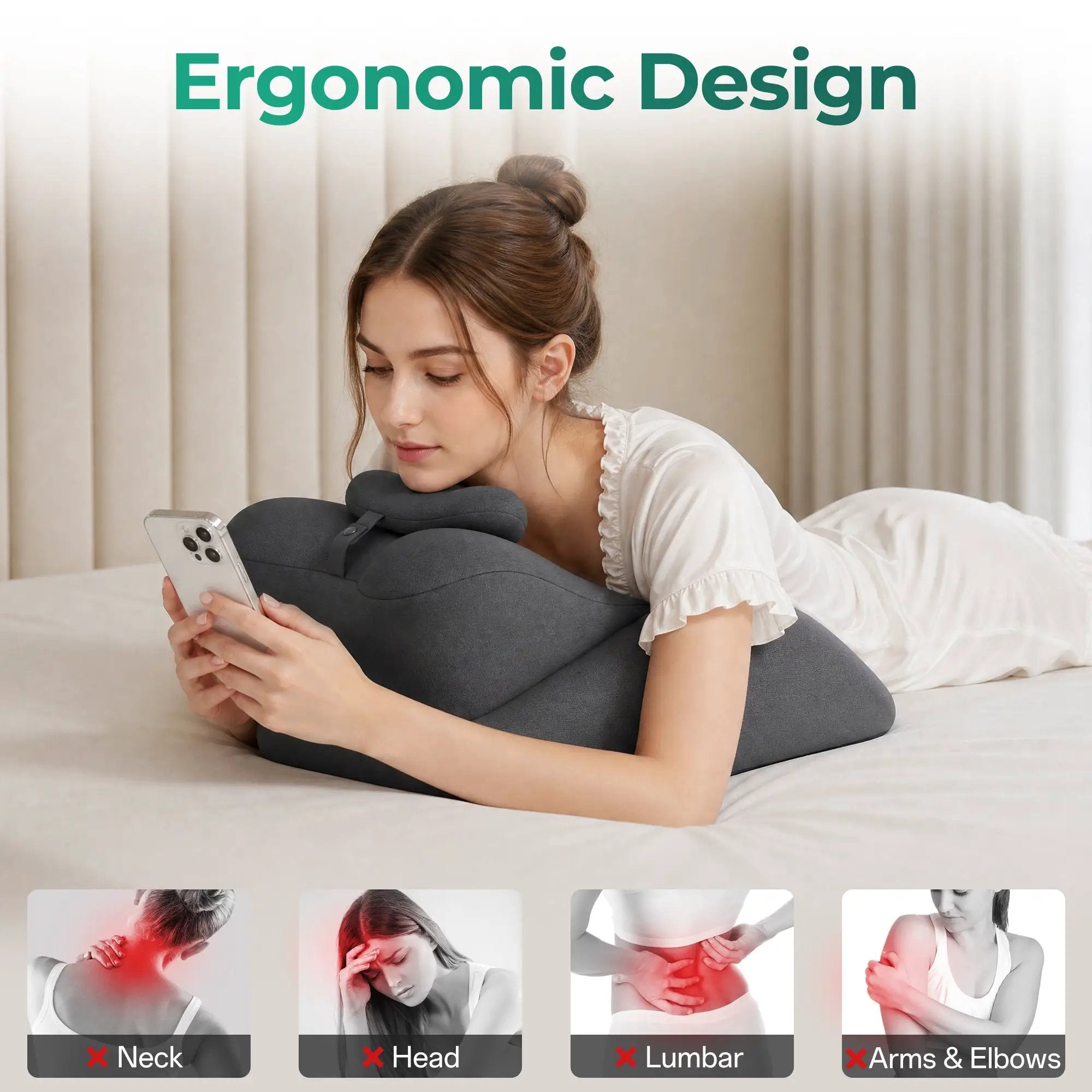 Memory Foam Ergonomic Wedge Pillow by HouseOfZazla