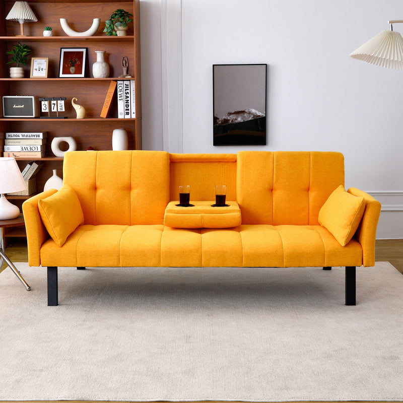 Sofa Bed With Foldable Design And Cup Holder by HouseOfZazla