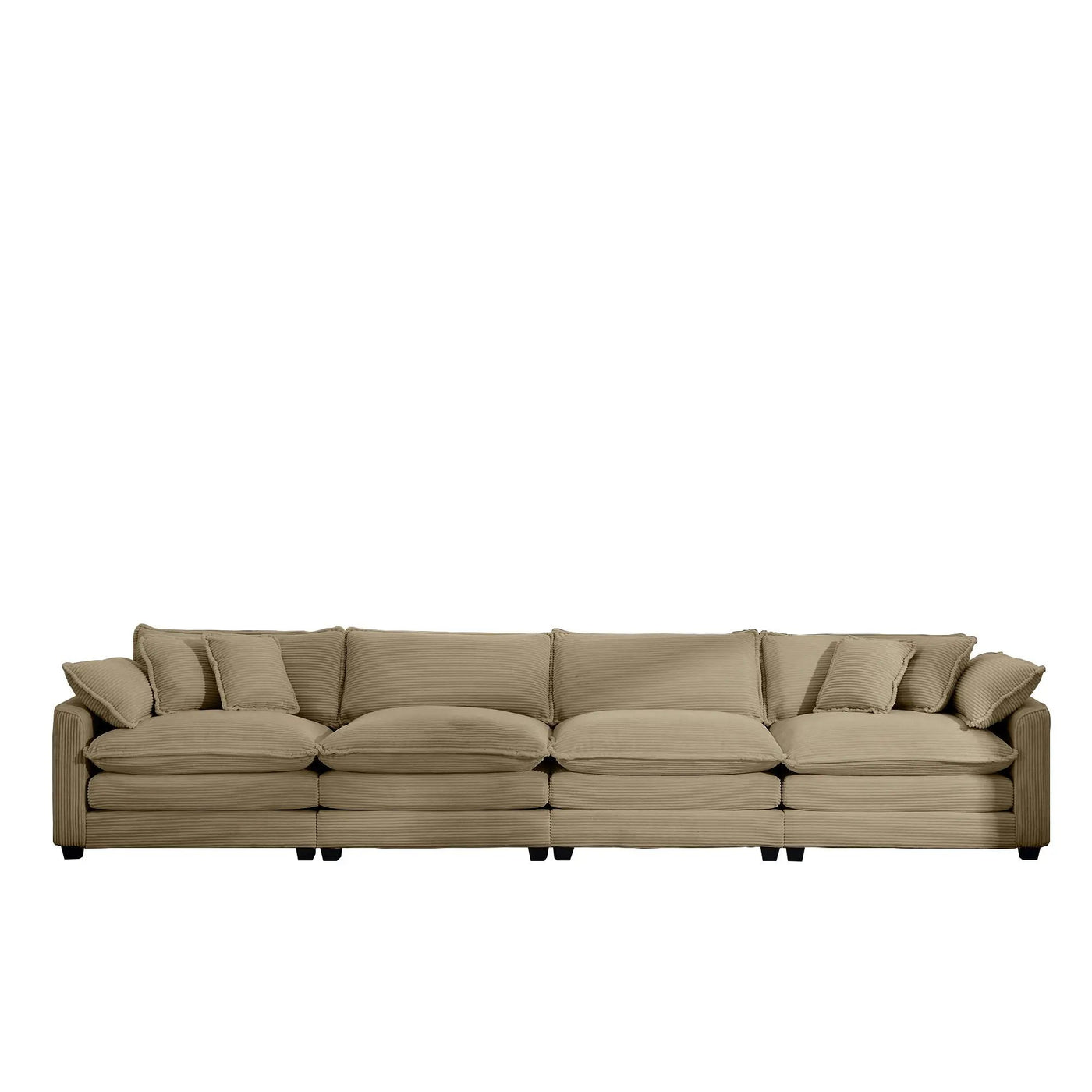 Modern Upholstered 4 Seater Fabric Sofa With Arm And Throw Pillows by Unique Piece Furniture