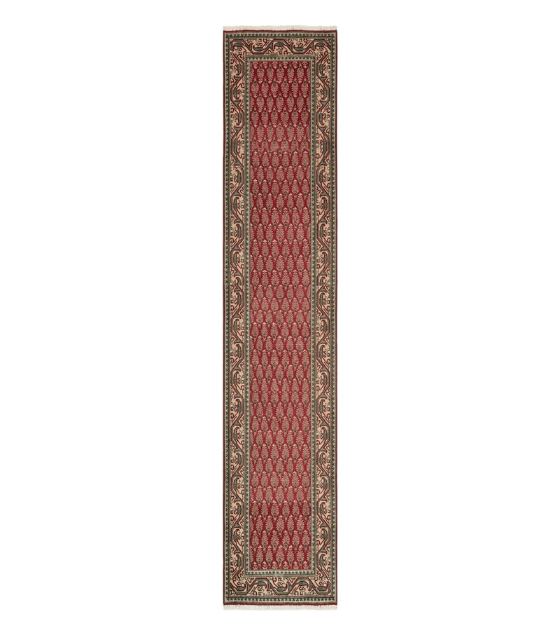 Persian Tabriz Runner Rug 3x16, Paisley Boteh Design, Red and Cream, Rug for Hallway, 16ft Wool Runner by Jewel Rugs