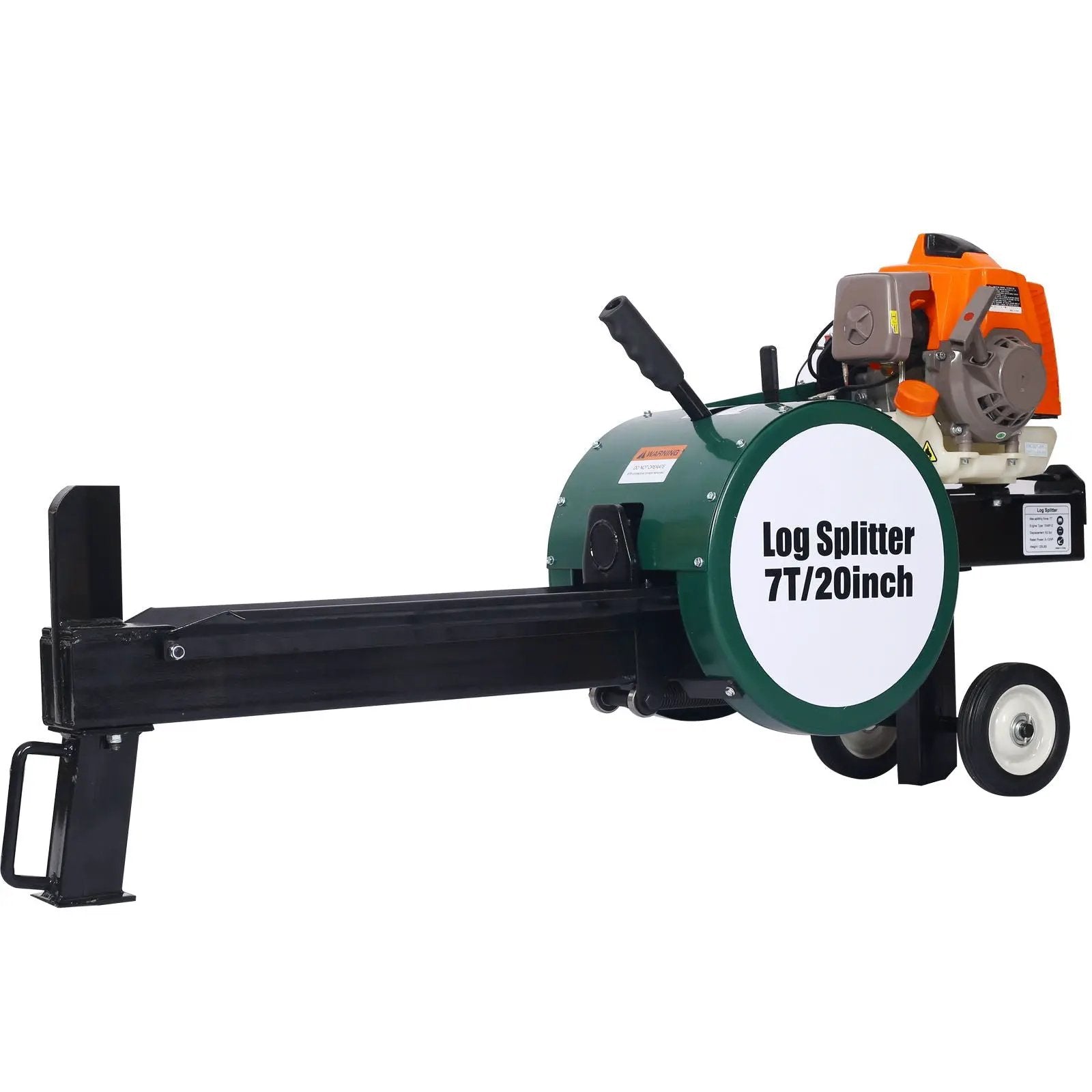 Portable Double Flywheel Electric Log Splitter 7 Ton Gas Log Splitter With Auto Return Steel - Gray by HouseOfZazla