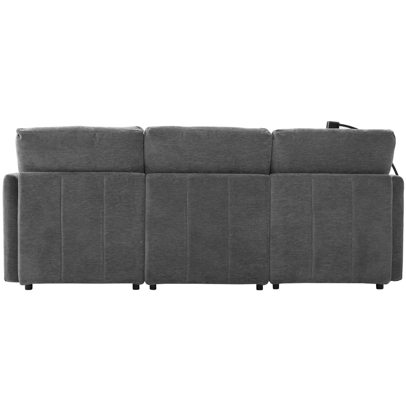 Modern Modular U-Shaped Sofa Bed With Movable Ottoman, USB Ports, Phone Holder by HouseOfZazla