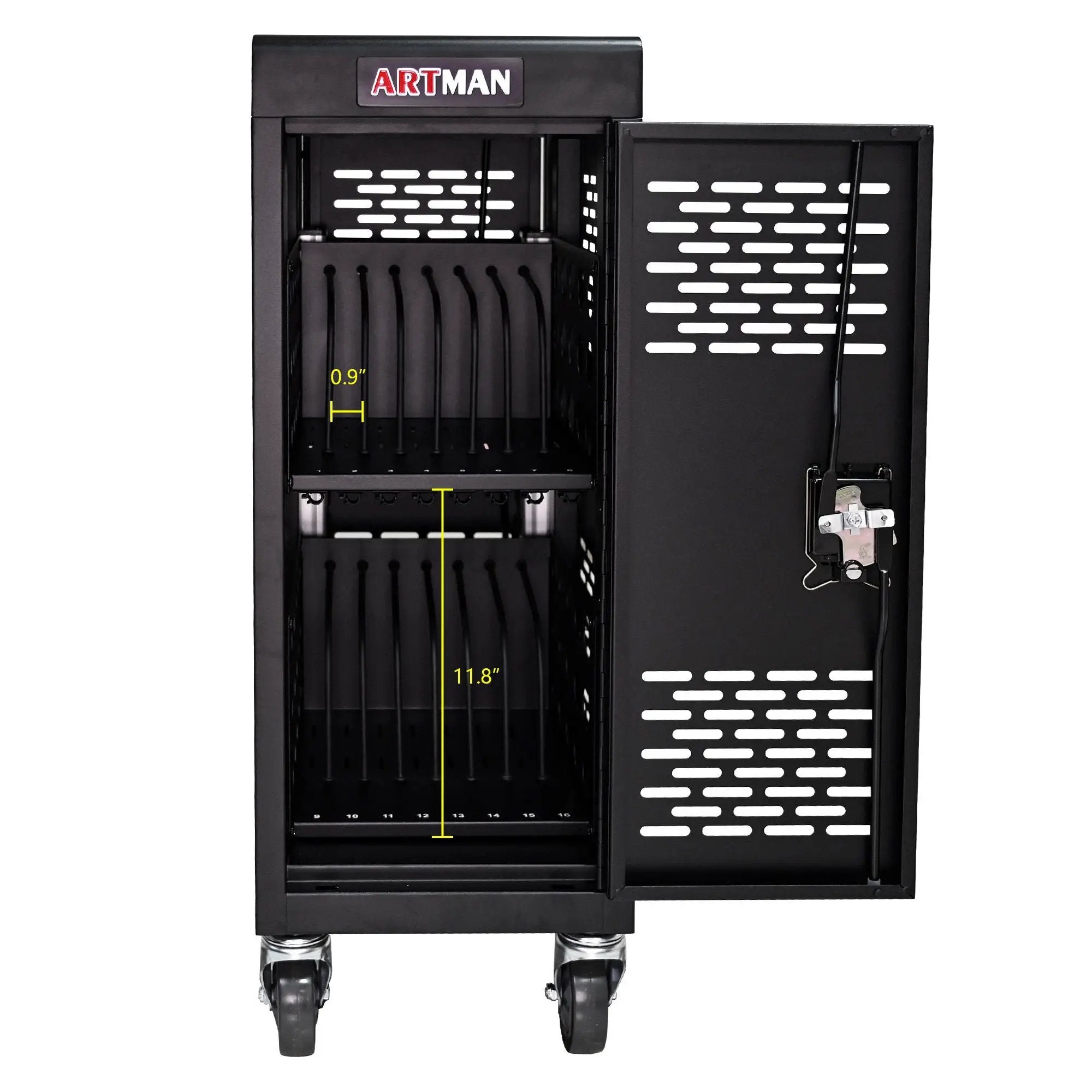 16 Bay Mobile School Charging Cart Station For book, Tablet And Laptop Computer With Power Strip Included by HouseOfZazla
