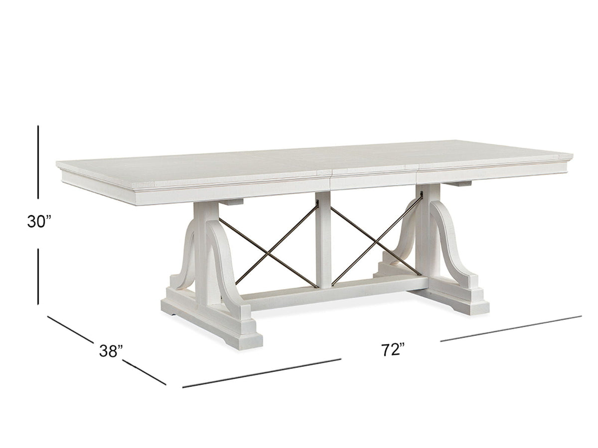 Heron Cove - Trestle Dining Table - Chalk White, photo 3 of 7