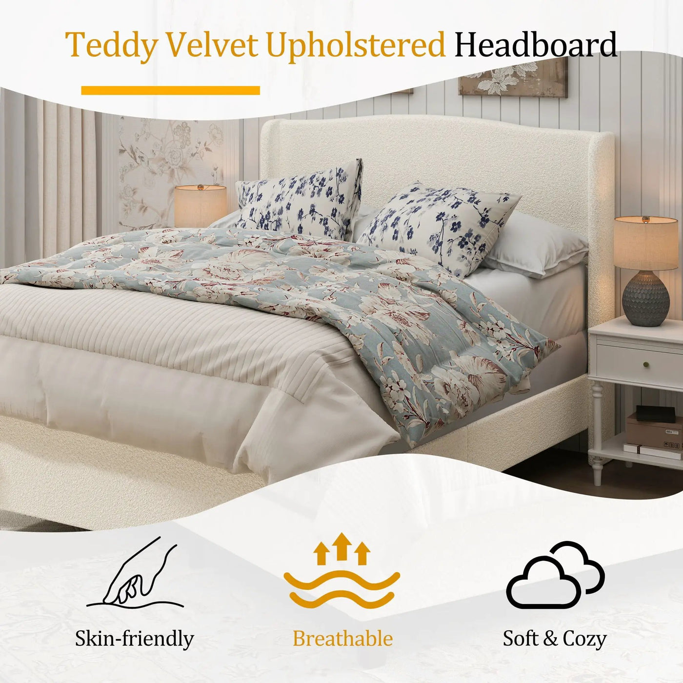 Platform Bed Frame With Tall Headboard And High Footboard by HouseOfZazla