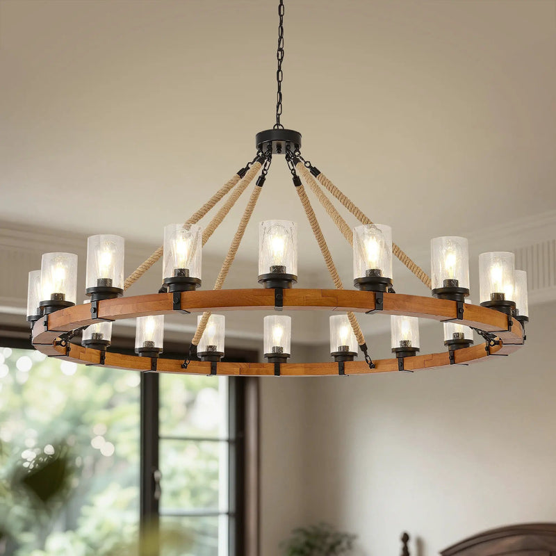 18-Light Rustic Wagon Wheel Chandelier by HouseOfZazla