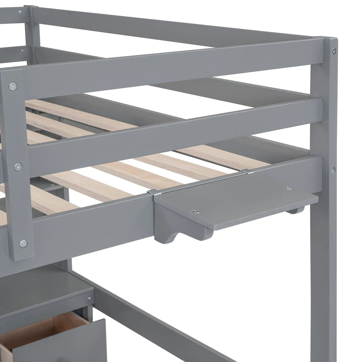 Loft Bed With Desk, Cabinets, Drawers, Charging Station And Bedside Tray by HouseOfZazla