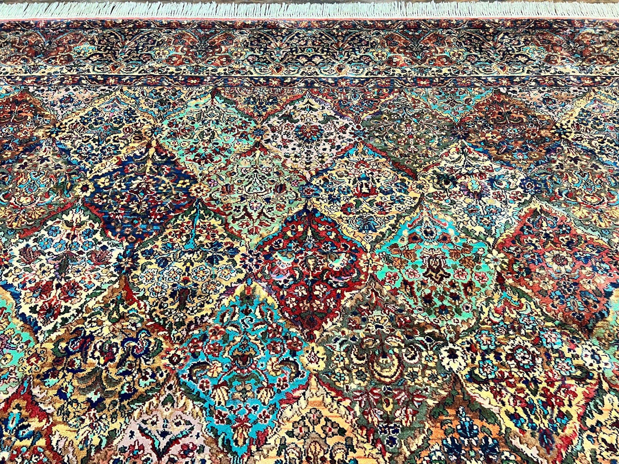 Karastan Multicolor Panel Kirman Rug #717, Wool Karastan Rug 12 x 16, Extra Large Karastan Area Rug, Original Karastan Collection 700 Series by Jewel Rugs