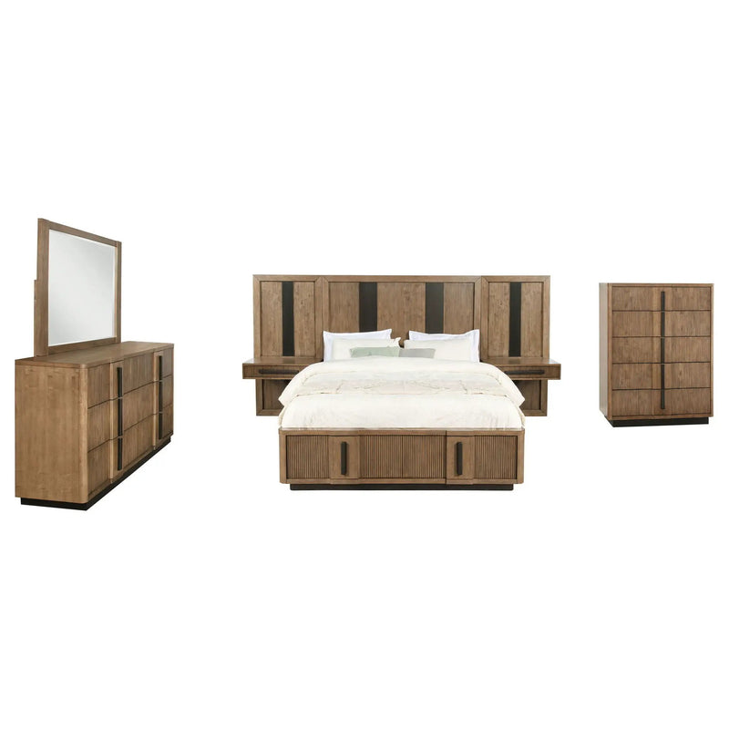Terrace 6-piece Queen Panel Bedroom Set Ash Brown by Unique Piece Furniture