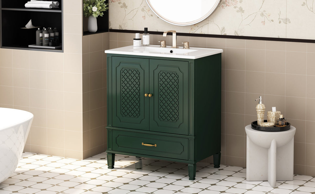 30" Bathroom Vanity with Sink - Freestanding Design - Green or Blue, photo 3 of 10