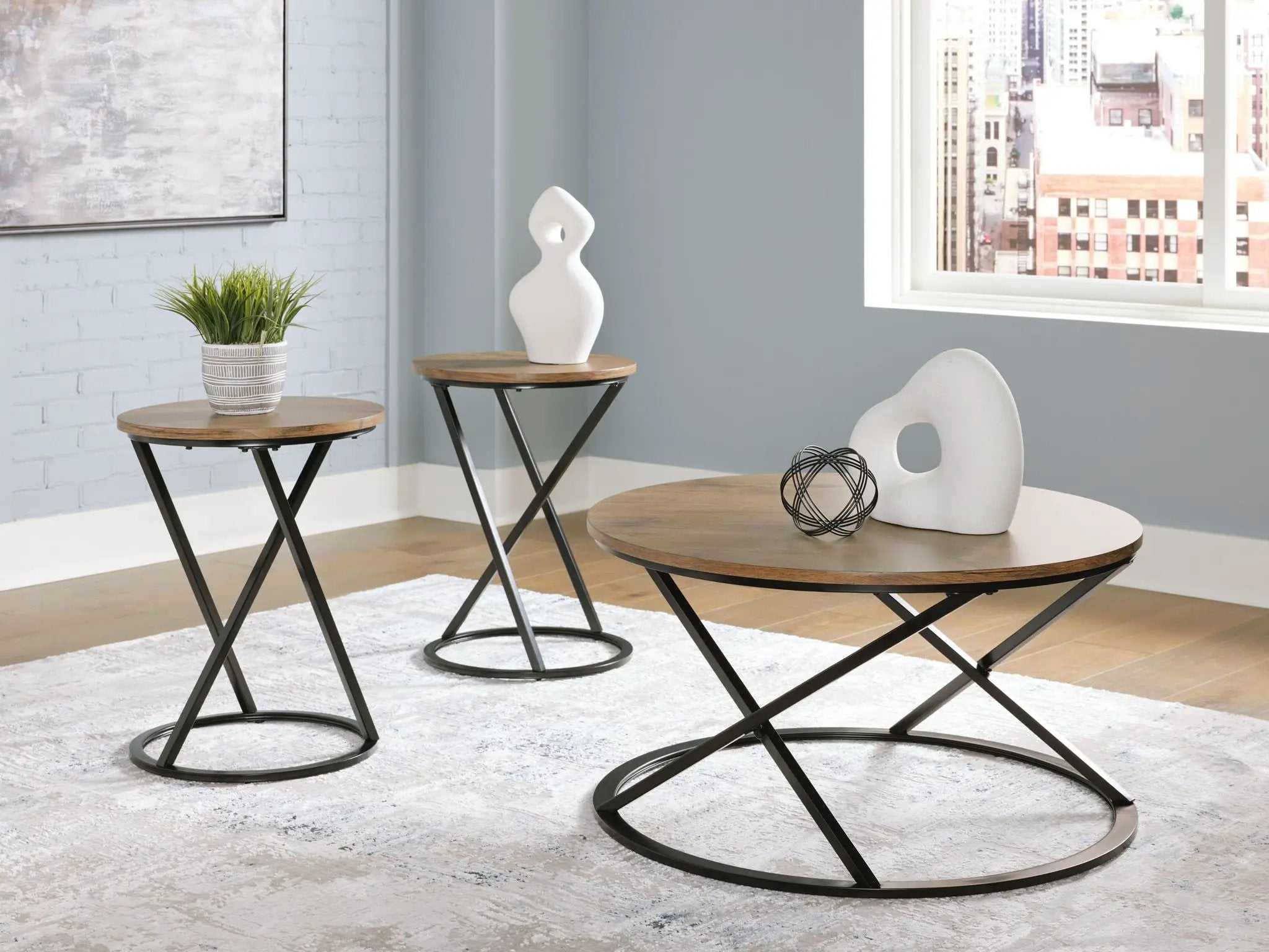Cassbryn - Occasional Table Set (Set of 3) - Brown / Black by Unique Piece Furniture