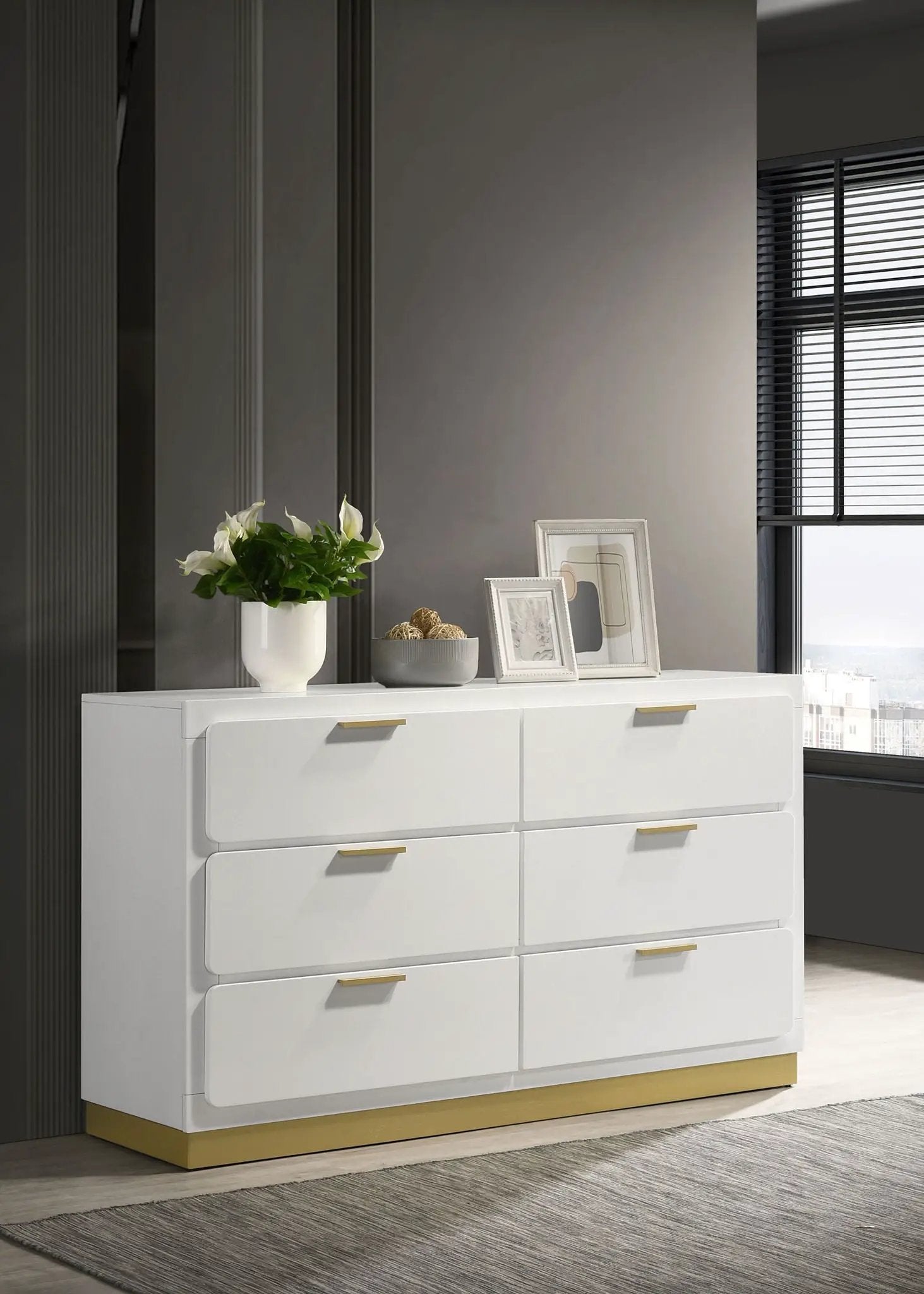 Caraway 6-drawer Dresser White by Unique Piece Furniture
