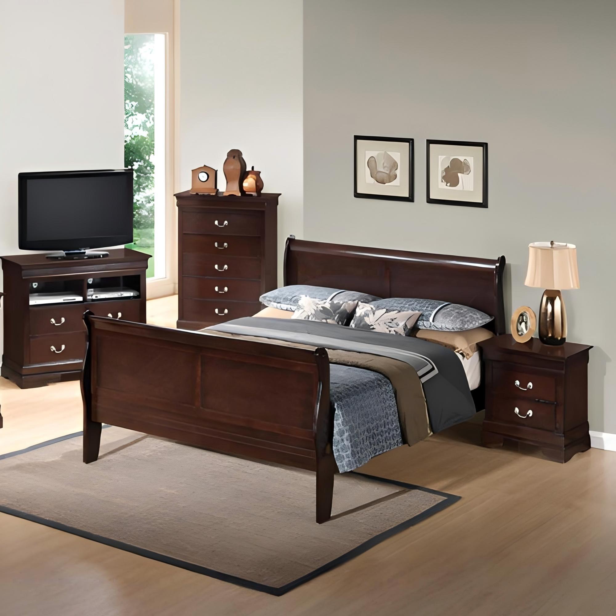Louis Phillipe - Panel Sleigh Bed by Unique Piece Furniture