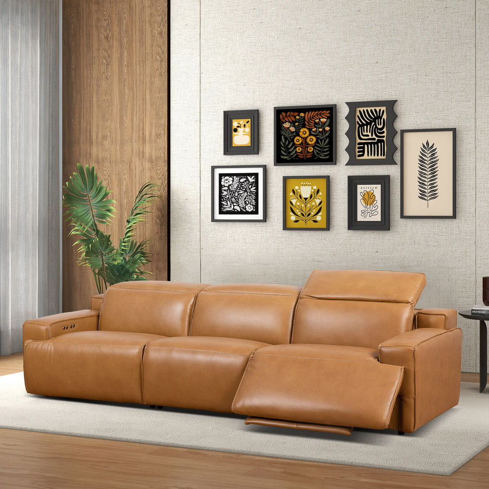 Triple Power Recliner Sofa with Three-Stage Reclining - Tan, photo 6 of 13
