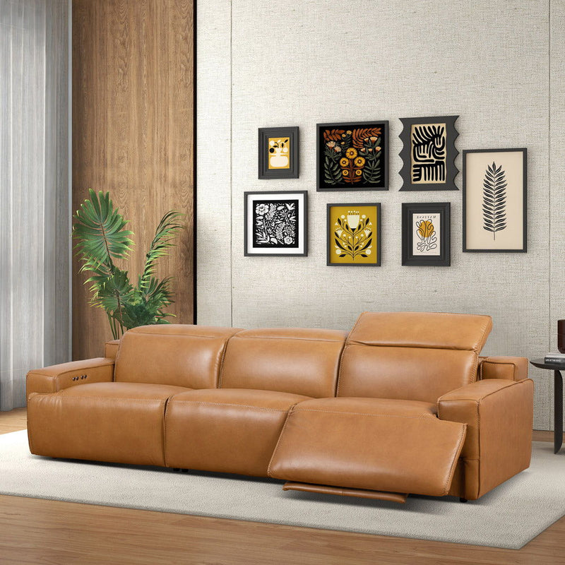 Triple Power Recliner Sofa with Three-Stage Reclining - Tan, photo 6 of 13