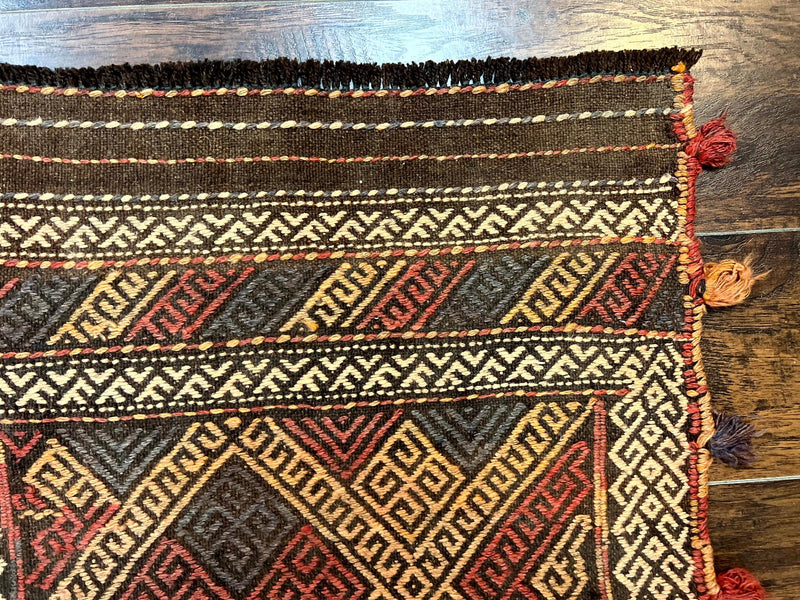 Tribal Runner Rug 2x8, Pakistani Turkoman Runner, Wool Handmade Vintage Rug, photo 7 of 12