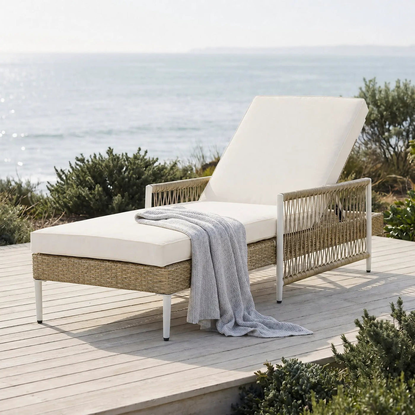 TOPMAX Outdoor All-Weather PE Rattan Chaise Lounge by HouseOfZazla
