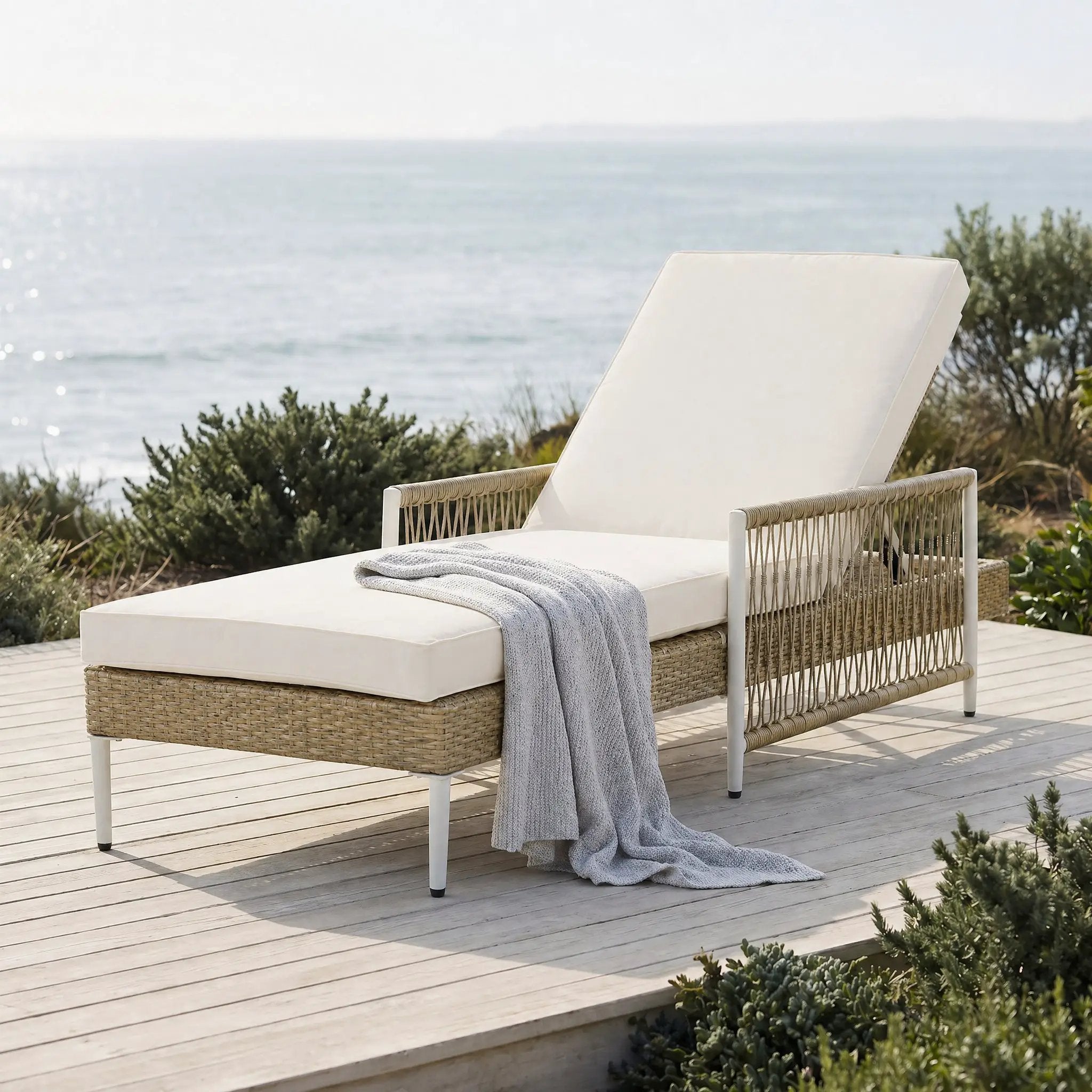 TOPMAX Outdoor All-Weather PE Rattan Chaise Lounge by HouseOfZazla