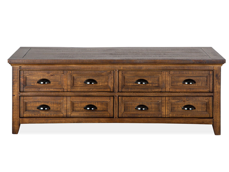 Bay Creek - Lift Top Storage Cocktail Table With Casters - Toasted Nutmeg, photo 4 of 7