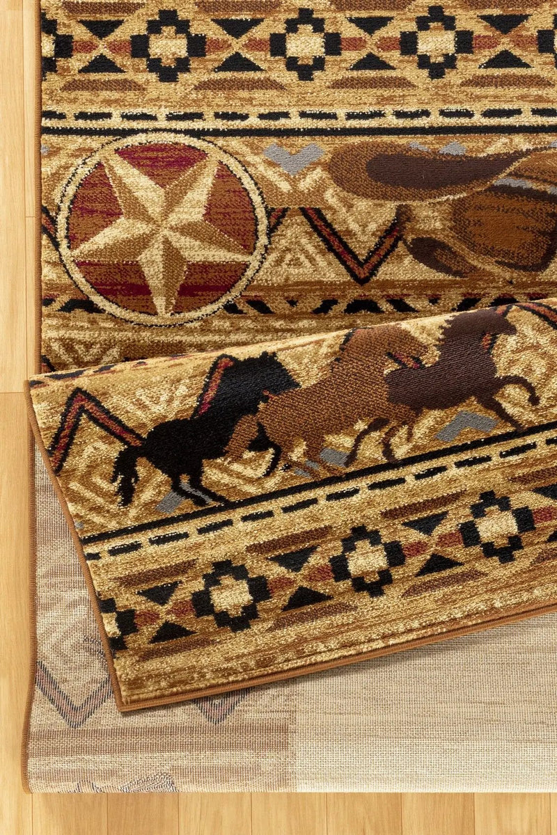 Tribes - 5'3" X 7'3" Southwest Area Rug Polypropylene - Beige by Unique Piece Furniture