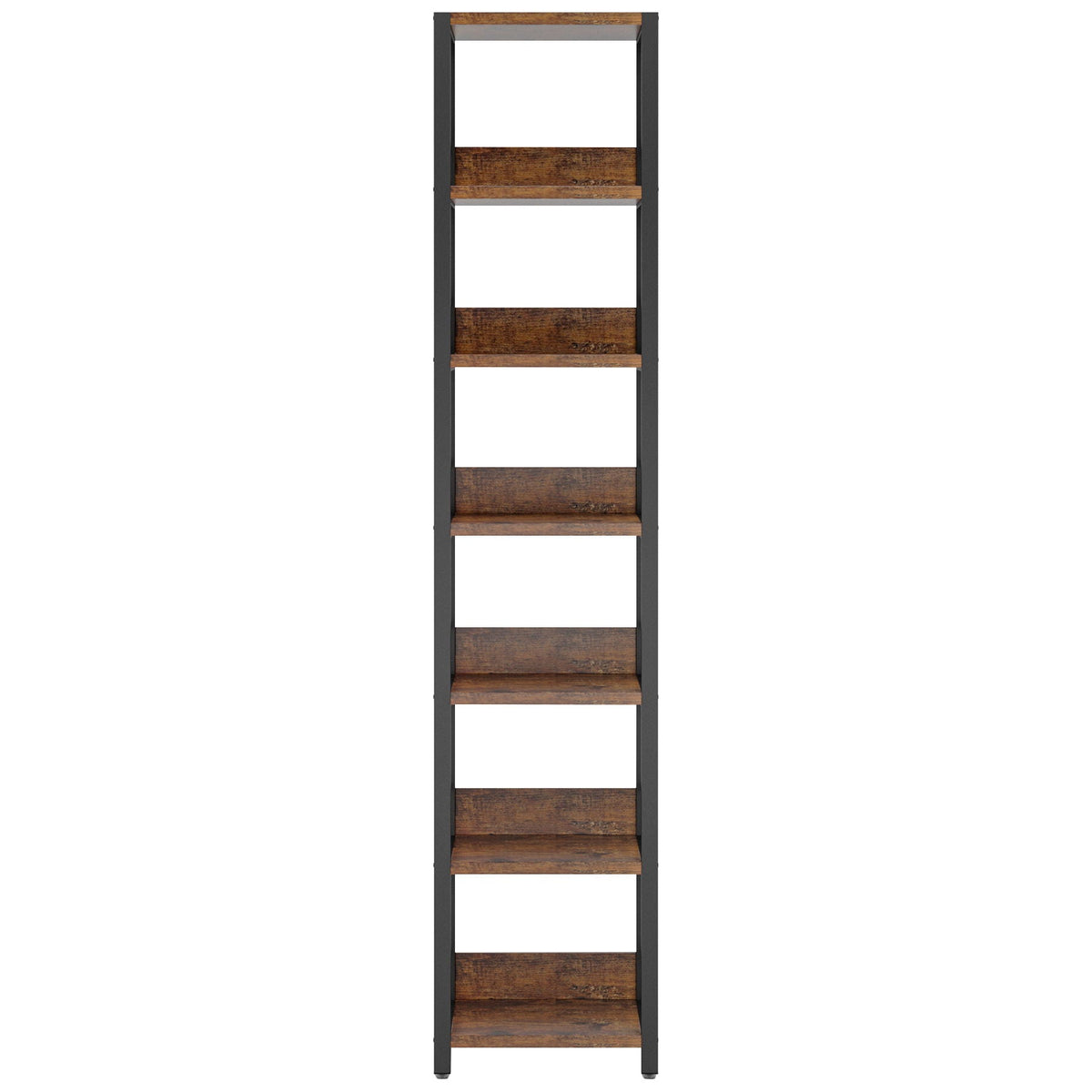 Tall 6 Tier Corner Shelf with Storage - Rustic Brown, photo 5 of 10