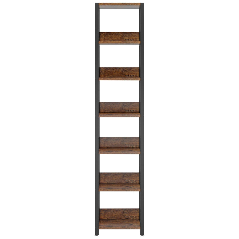 Tall 6 Tier Corner Shelf with Storage - Rustic Brown, photo 5 of 10