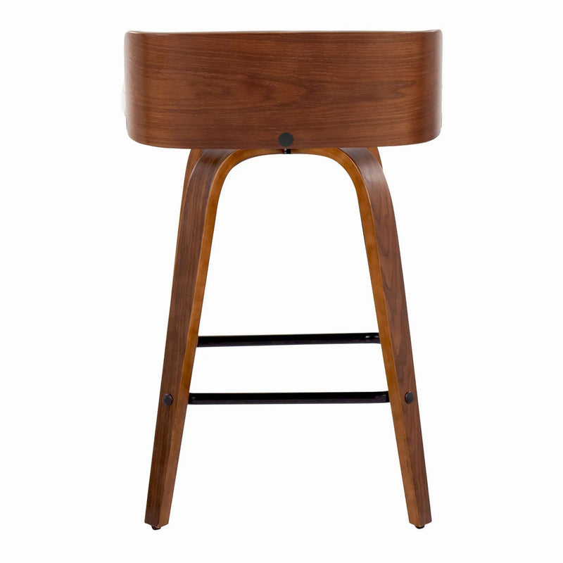 Maya - Mid Century Modern Fixed Height Counter Stool With Swivel And Square Footrest (Set of 2) by Unique Piece Furniture