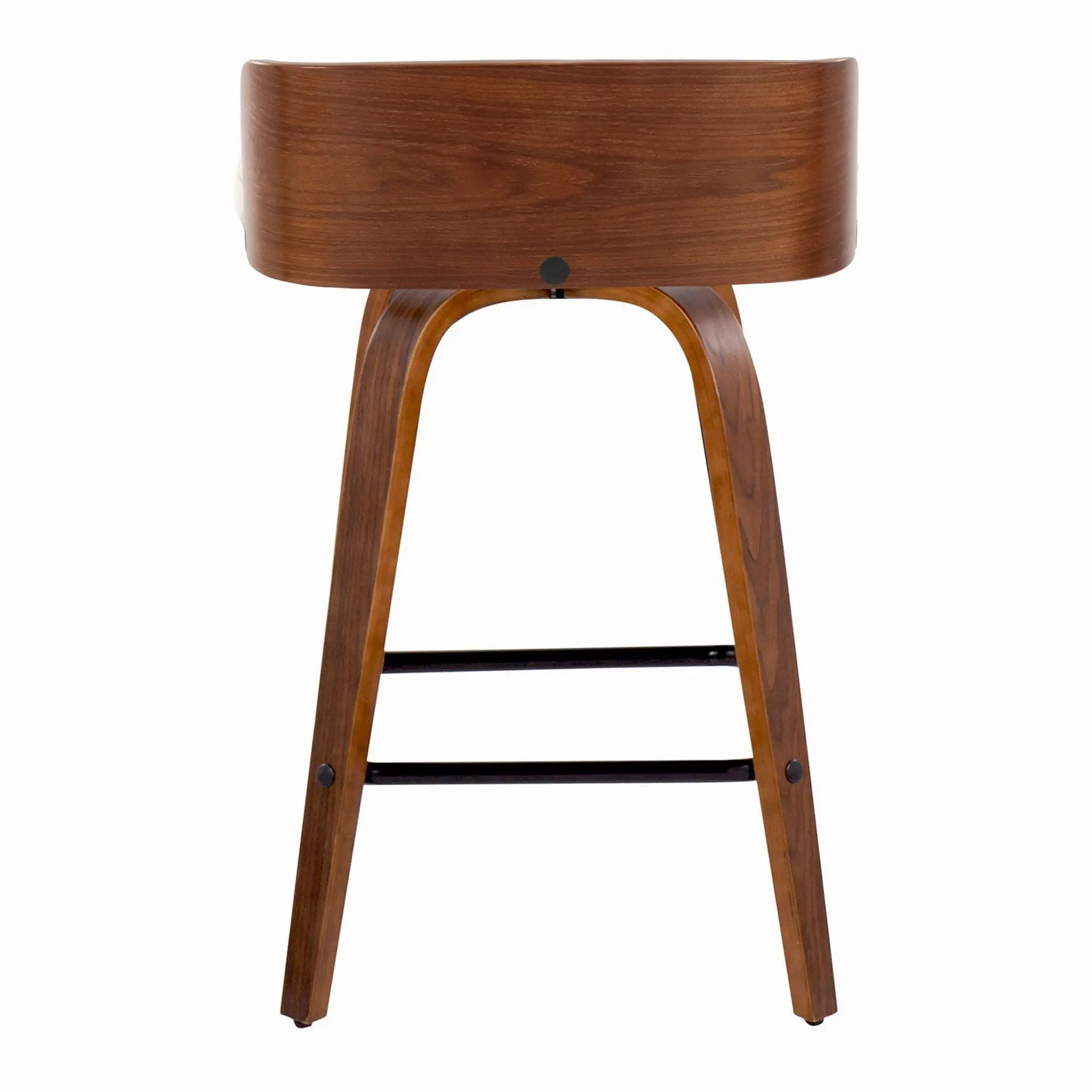 Maya - Mid Century Modern Fixed Height Counter Stool With Swivel And Square Footrest (Set of 2) by HouseOfZazla