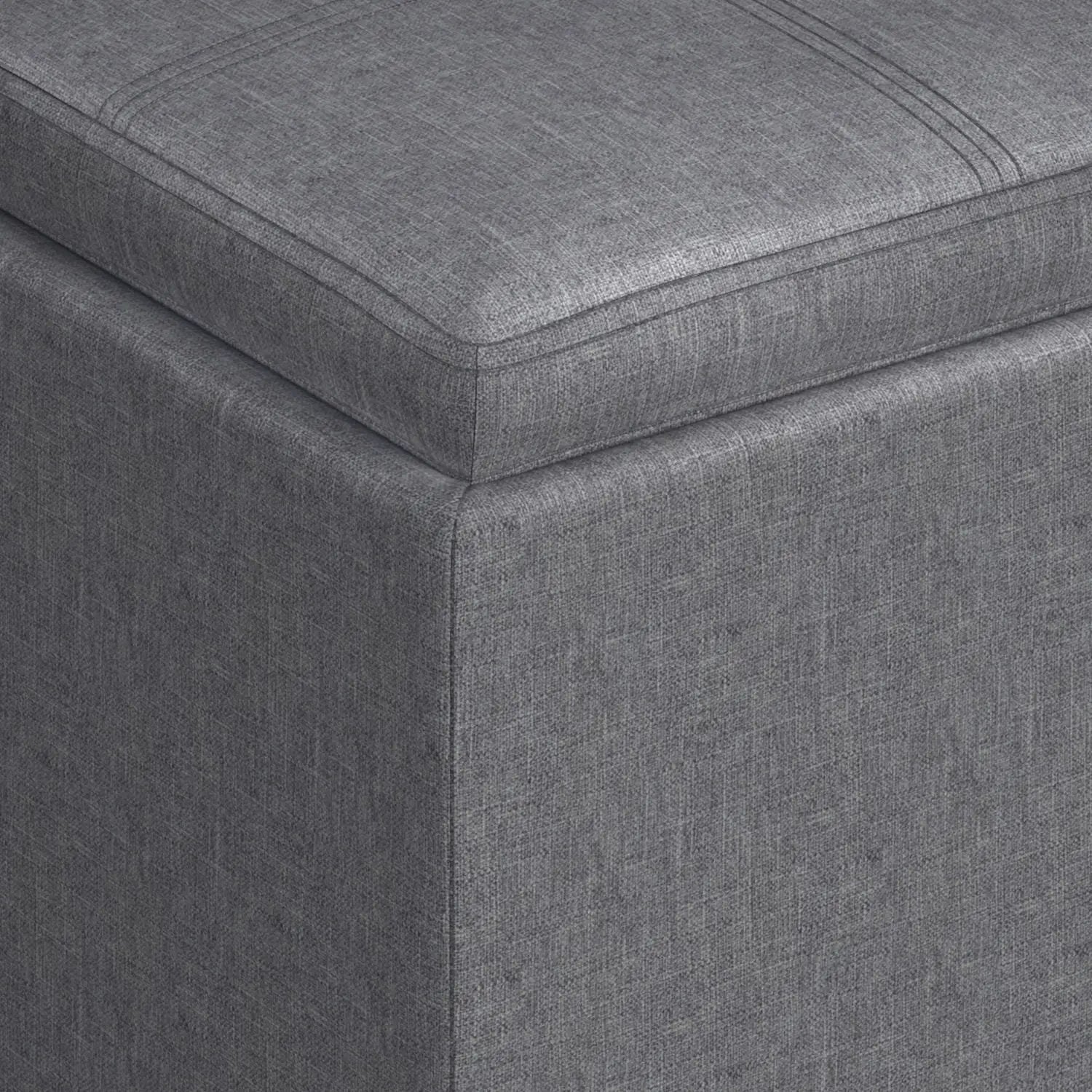 Rockwood - Upholstered Cube Storage Ottoman With Tray by HouseOfZazla