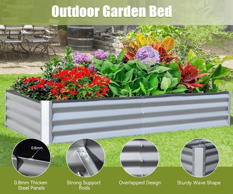 6x3x1ft Galvanized Raised Garden Bed by HouseOfZazla