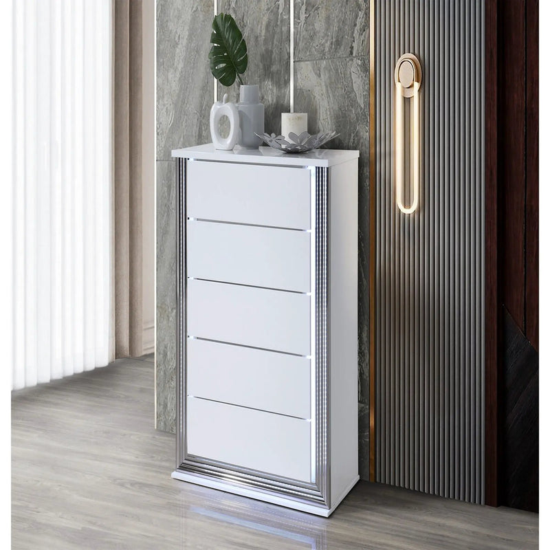 Moon - Smooth Chest With LED - White by Unique Piece Furniture