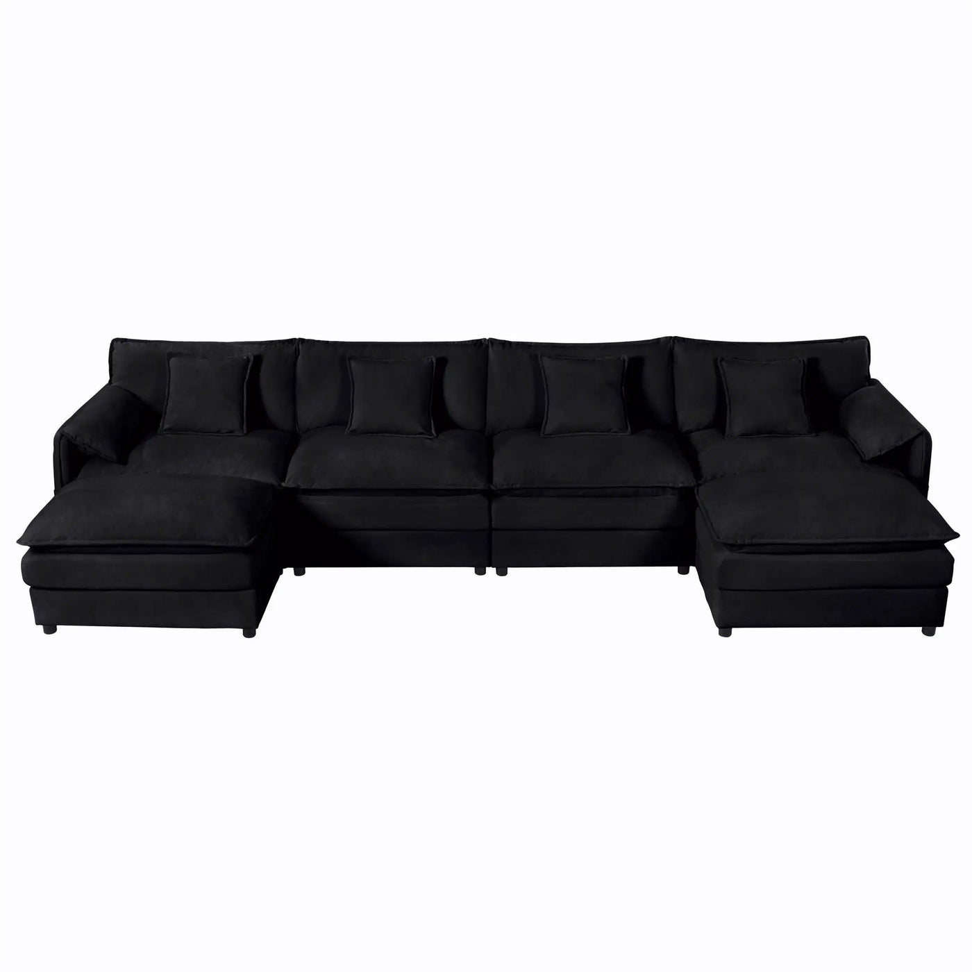 Modern Comfy Deep Seat Modular Sectional Sofa Cloud Couch With Ottoman by HouseOfZazla