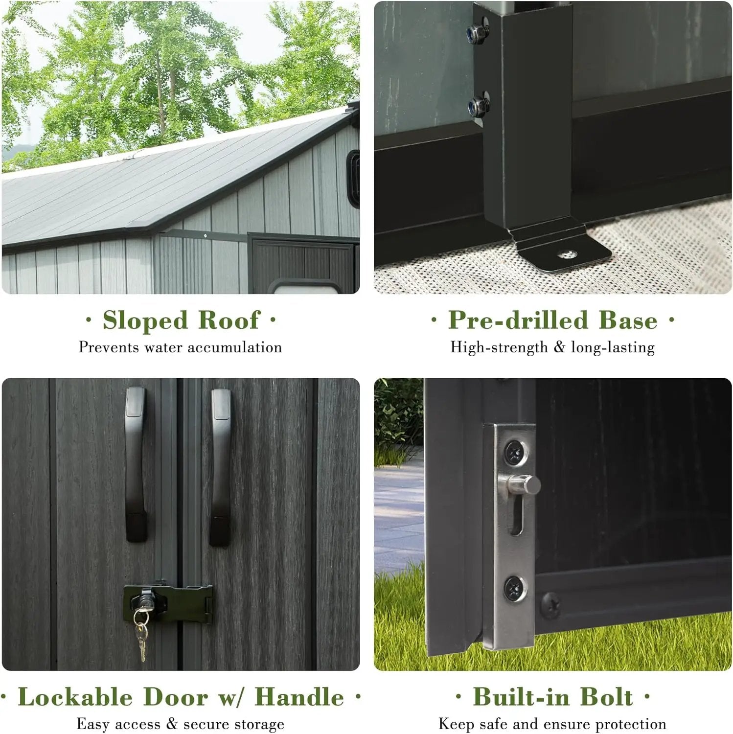 6x4FT Outdoor Resin Storage Shed with Transparent Windows & Louvered Vents by HouseOfZazla