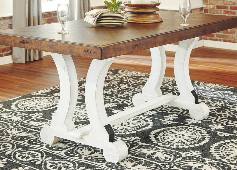 Valebeck - Rectangular Dining Room Table - White / Brown by Unique Piece Furniture