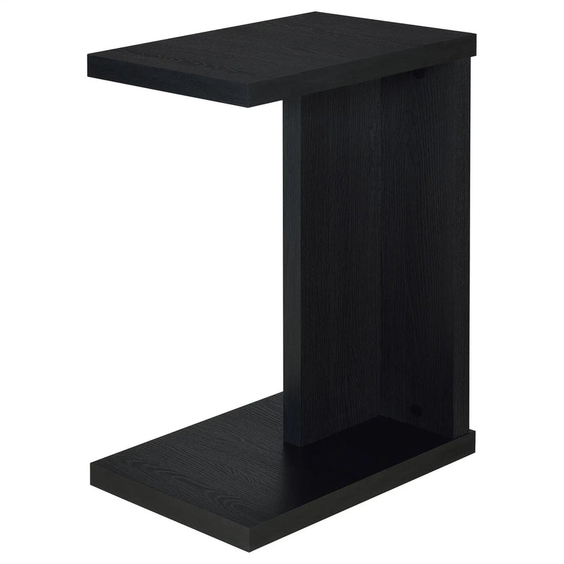 Clower Engineered Wood C-Shaped Sofa Side Table Black by Unique Piece Furniture