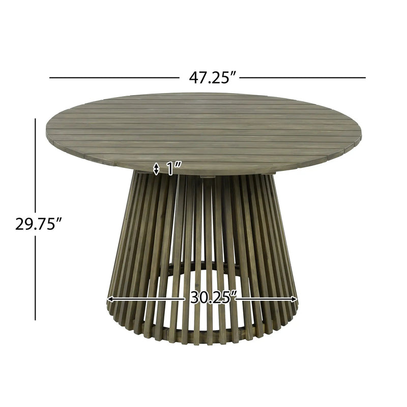 Patio Set Outdoor Acacia Wood Furniture Sets - Modern Club Chair Conversation Sets with Patio Dining Table by HouseOfZazla