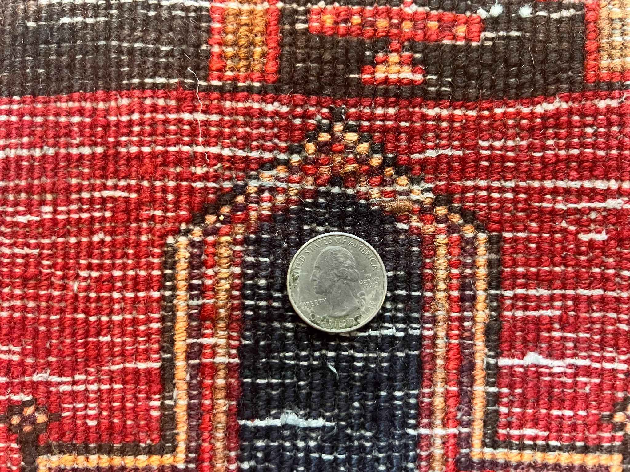 Persian Heriz Runner Rug 3.7 x 11, Persian Tribal Runner, Handmade Wool, Medallions, Geometric, Red, Antique Vintage Hand Knotted Rug by Jewel Rugs