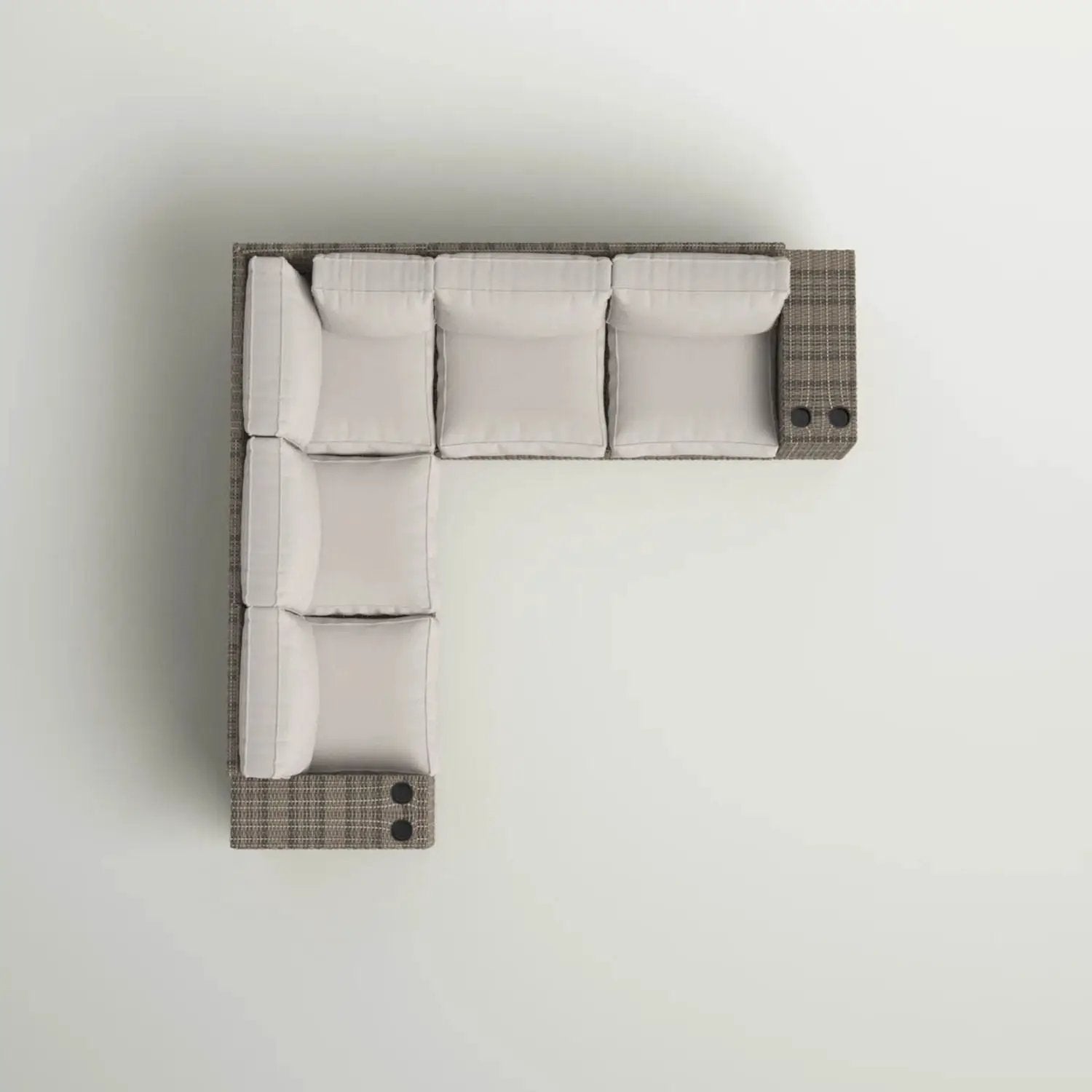 Wide Outdoor Wicker Patio Sectional With Cushions & Reversible Design - Gray by HouseOfZazla