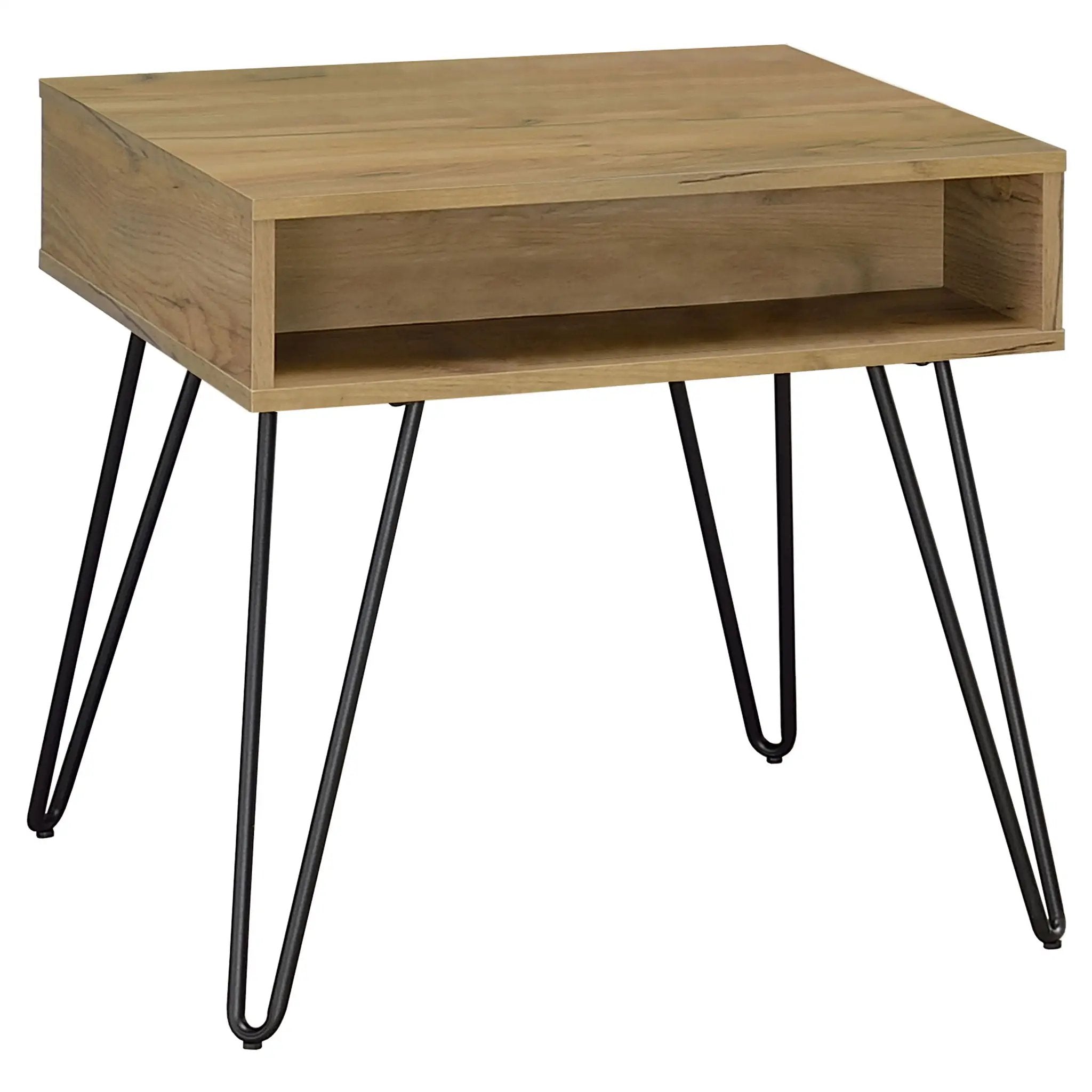 Fanning Engineered Wood Side End Table Golden Oak by Unique Piece Furniture
