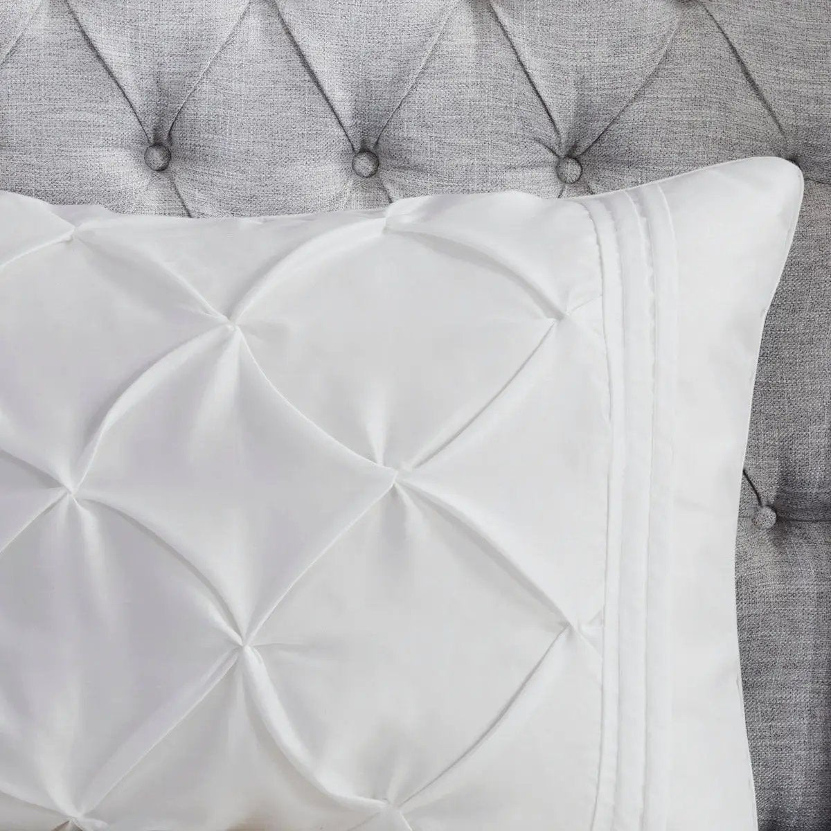 7 Piece Tufted Comforter Set White by HouseOfZazla