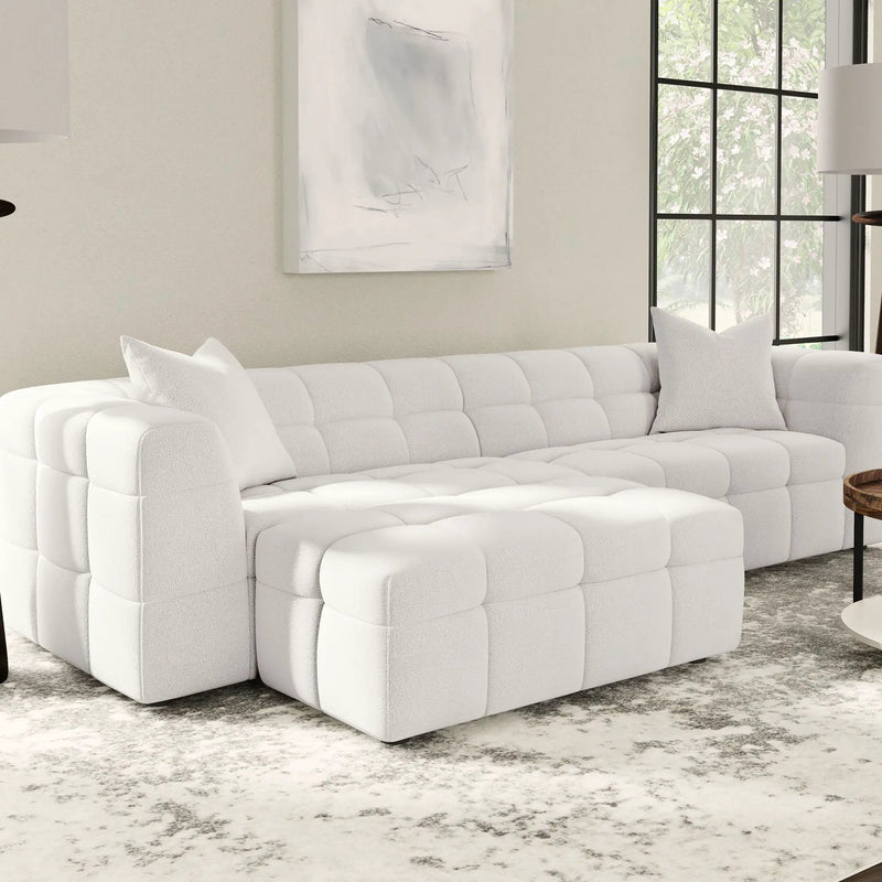 Sooke - Rectangular Ottoman - Off White by HouseOfZazla
